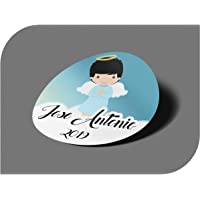 Los mejores  - CrisPhy Pegatinas Personalizadas Comunion o Bautizo con Nombre y Fecha- Etiquetas Adhesivas para Invitacion Boda…